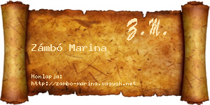 Zámbó Marina névjegykártya