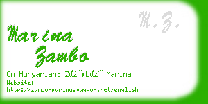 marina zambo business card